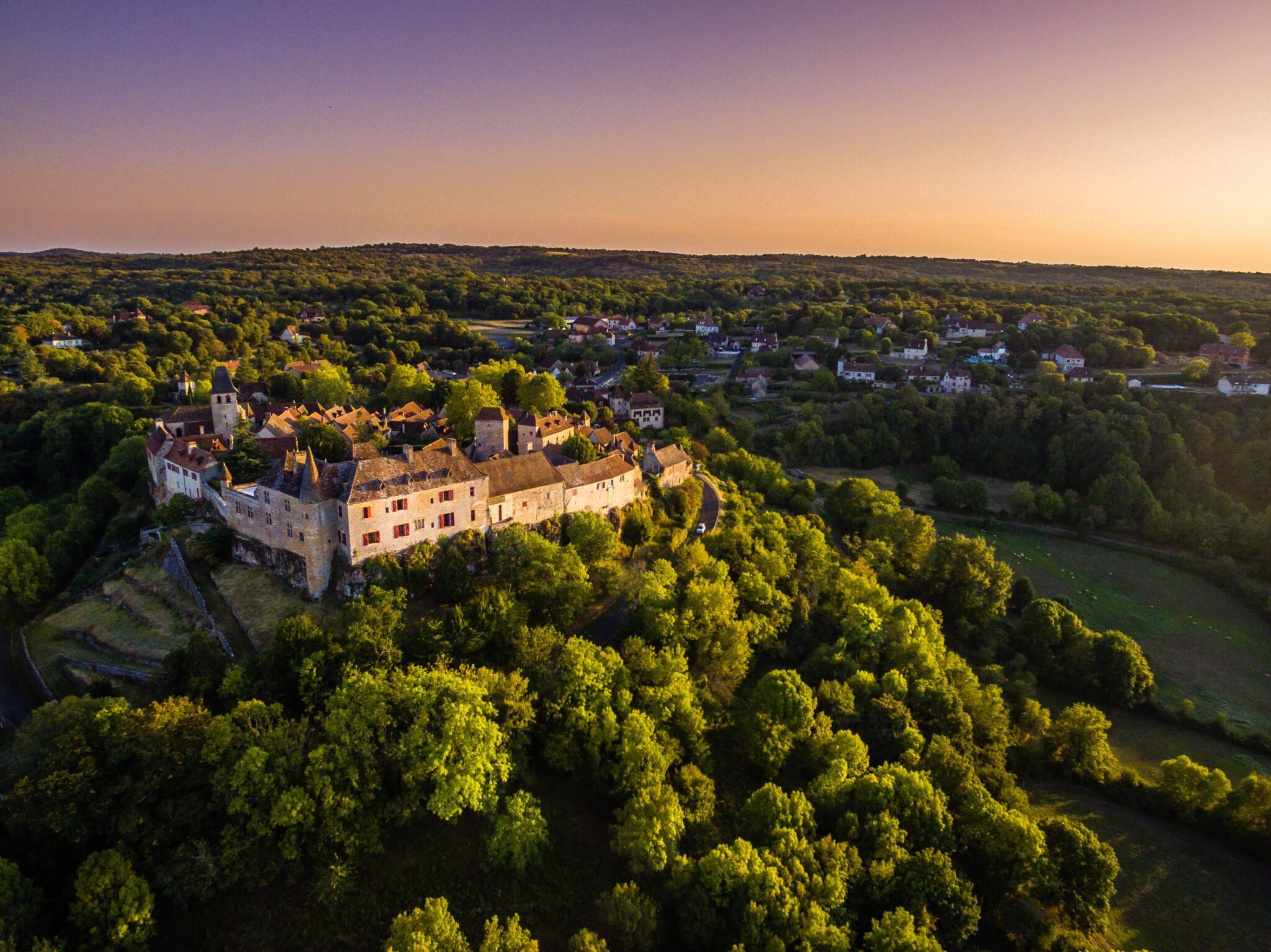 Loubressac village drone